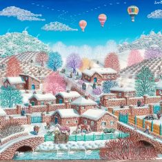 TRES GLOBOS EN LA NIEVE